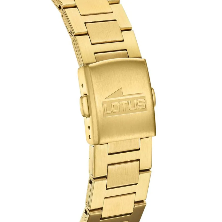 New LOTUS Montre Freedom Collection Bleu cadran doré fond bleu bracelet acier doré