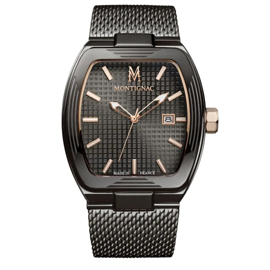 MONTIGNAC Montre Tonneau Gris* Montres Made In France