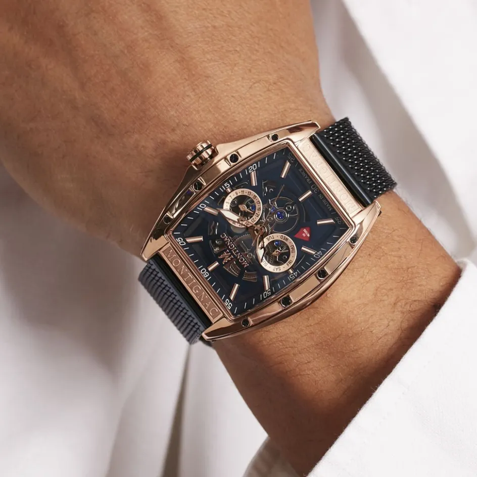 Online MONTIGNAC Montre Tonneau Bleu