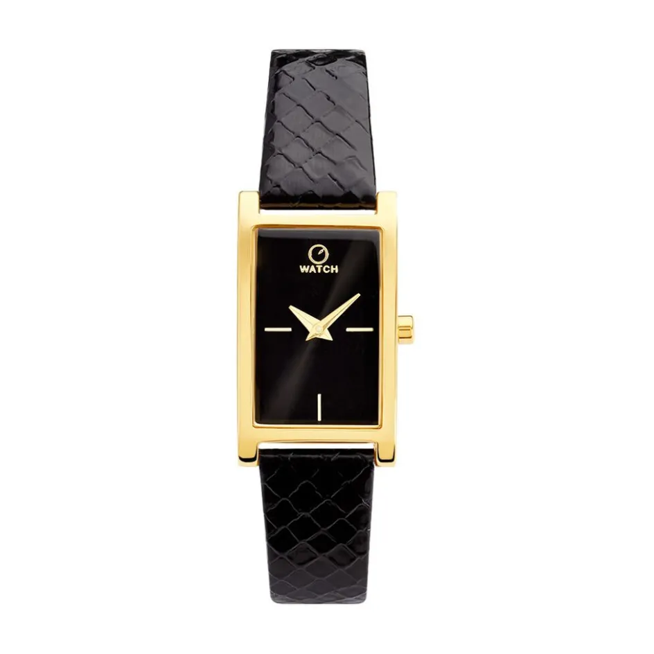 O WATCH Montre Oblong Noir* Montres Tendances|Montres Petits Prix