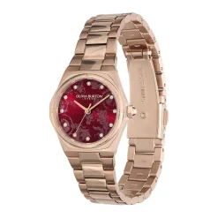 Best OLIVIA BURTON Montre Mini Hexa Bordeaux cadran rose fond bordeaux bracelet acier rose