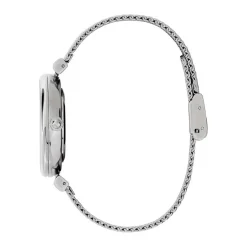 Clearance OLIVIA BURTON Montre Minima Bee Rose cadran argenté fond rose bracelet acier blanc