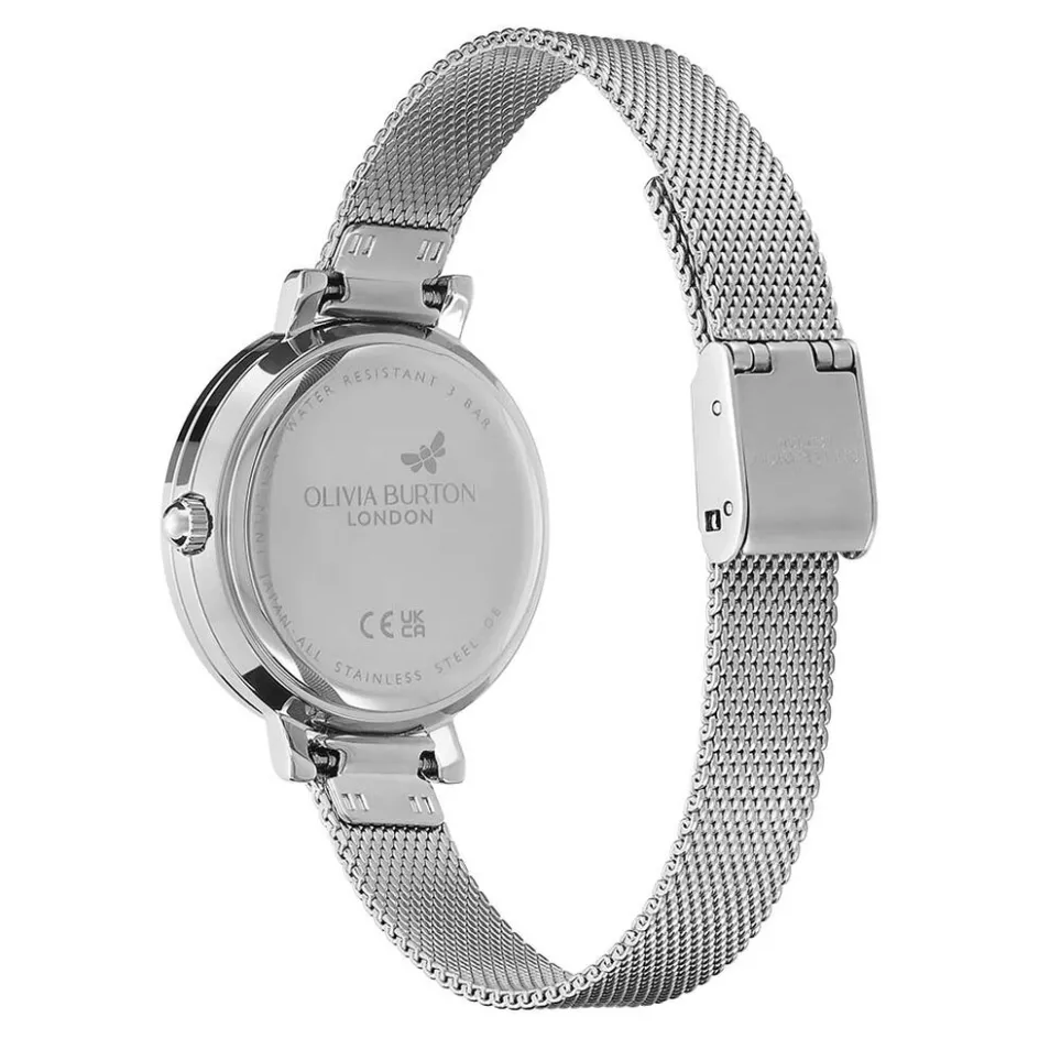 Outlet OLIVIA BURTON Montre Vintage Bead Argenté cadran argenté fond argenté bracelet acier argenté