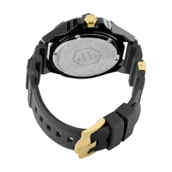 Online PHILIPP PLEIN Montre The Skull Ecoceramic Noir cadran noir fond noir bracelet silicone noir
