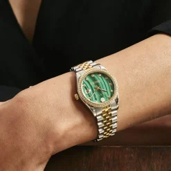 Best PHILIPP PLEIN Montre $treet Couture Vert cadran bicolore fond vert bracelet acier bicolore