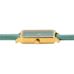 Discount PIERRE LANNIER Montre Ariane Vert cadran doré fond vert bracelet cuir vert