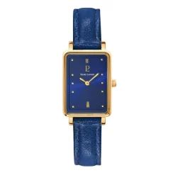 Online PIERRE LANNIER Montre Ariane Bleu cadran doré fond bleu bracelet cuir bleu