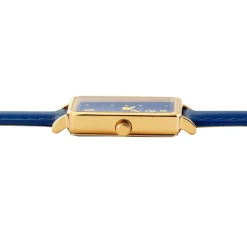 Online PIERRE LANNIER Montre Ariane Bleu cadran doré fond bleu bracelet cuir bleu