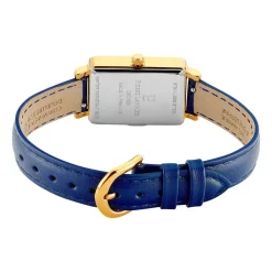Online PIERRE LANNIER Montre Ariane Bleu cadran doré fond bleu bracelet cuir bleu