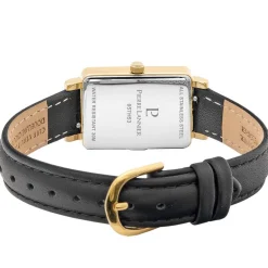 New PIERRE LANNIER Montre Ariane Noir cadran doré fond noir bracelet cuir noir