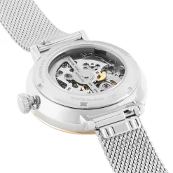 New PIERRE LANNIER Montre Automatique 35 Argent cadran argenté fond argenté bracelet acier argenté