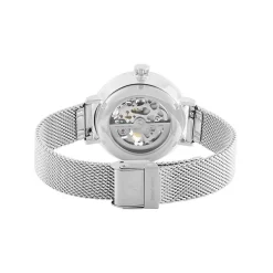 New PIERRE LANNIER Montre Automatique 35 Argent cadran argenté fond argenté bracelet acier argenté