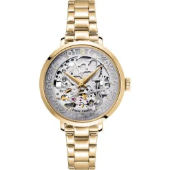 Hot PIERRE LANNIER Montre Automatique 35 Argenté cadran doré fond argenté bracelet acier doré