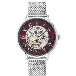 PIERRE LANNIER Montre Automatique 42 Bordeaux* Montres Made In France|Montres Squelettes