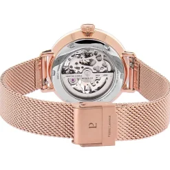 Hot PIERRE LANNIER Montre Automatique 35 Argent cadran doré rose fond argenté bracelet acier doré rose