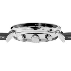 Discount PIERRE LANNIER Montre Baron Argenté cadran argenté fond argenté bracelet cuir marron