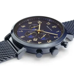 Sale PIERRE LANNIER Montre Baron Bleu cadran bleu fond bleu bracelet acier bleu