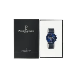 Sale PIERRE LANNIER Montre Baron Bleu cadran bleu fond bleu bracelet acier bleu
