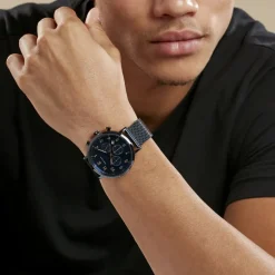 Sale PIERRE LANNIER Montre Baron Bleu cadran bleu fond bleu bracelet acier bleu