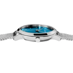 Sale PIERRE LANNIER Montre Chouquette Bleu cadran argenté fond bleu bracelet acier argenté