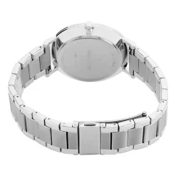 Outlet PIERRE LANNIER Montre Data Bleu cadran argenté fond bleu bracelet acier argenté