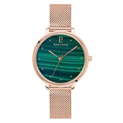 Discount PIERRE LANNIER Montre Elara Vert cadran doré rose fond vert bracelet acier doré rose