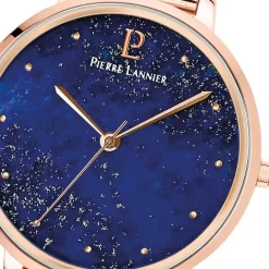 Discount PIERRE LANNIER Montre Elara Bleu cadran doré rose fond bleu bracelet acier doré rose