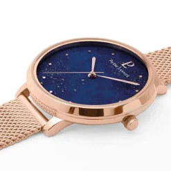 Discount PIERRE LANNIER Montre Elara Bleu cadran doré rose fond bleu bracelet acier doré rose