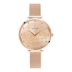 Clearance PIERRE LANNIER Montre Eolia Doré Rose cadran doré rose fond doré rose bracelet acier argenté