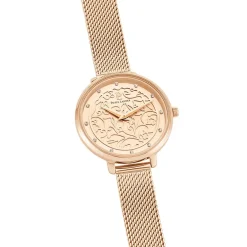 Clearance PIERRE LANNIER Montre Eolia Doré Rose cadran doré rose fond doré rose bracelet acier argenté
