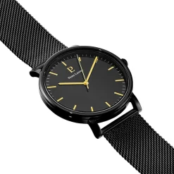 Discount PIERRE LANNIER Montre Essential Noir cadran noir fond noir bracelet acier noir