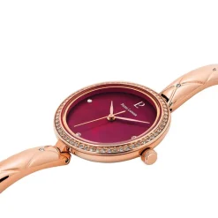 Clearance PIERRE LANNIER Montre Leia Fuschia cadran bicolore doré / rose fond fuschia bracelet acier bicolore