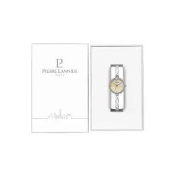 Online PIERRE LANNIER Montre Leia Blanc cadran argenté fond blanc bracelet acier argenté