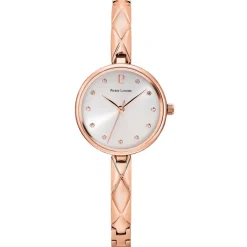 Online PIERRE LANNIER Montre Leia Blanc cadran doré rose fond blanc bracelet acier doré rose