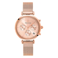 Best PIERRE LANNIER Montre Lutecia Rose cadran doré rose fond rose bracelet acier doré rose