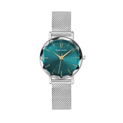 Online PIERRE LANNIER Montre Multiples Vert cadran argenté fond vert bracelet acier argenté