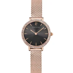 Sale PIERRE LANNIER Montre Nova Gris cadran doré rose fond gris bracelet acier doré rose