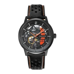 Clearance PIERRE LANNIER Montre Paddock Bicolore cadran noir fond bicolore bracelet cuir de vache noir