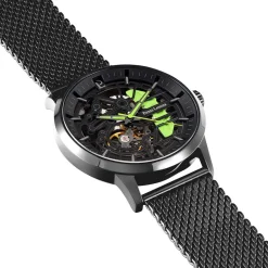 Online PIERRE LANNIER Montre Paddock Bicolore cadran noir fond bicolore bracelet acier noir