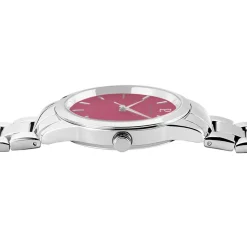 Discount PIERRE LANNIER Montre Roxane Fuschia cadran argenté fond fuschia bracelet acier argenté