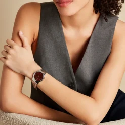 Discount PIERRE LANNIER Montre Roxane Fuschia cadran argenté fond fuschia bracelet acier argenté