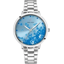 Clearance PIERRE LANNIER Montre Tallia Bleu Sky cadran argenté fond bleu sky bracelet acier argenté