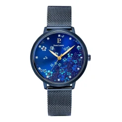Sale PIERRE LANNIER Montre Tallia Bleu cadran bleu fond bleu bracelet acier bleu
