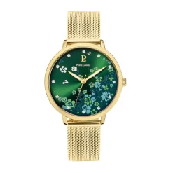 Discount PIERRE LANNIER Montre Tallia Vert cadran doré fond vert bracelet acier doré