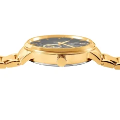 Hot PIERRE LANNIER Montre Trio Noir cadran doré fond noir bracelet acier doré