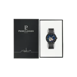Sale PIERRE LANNIER Montre Trio Noir cadran noir fond noir bracelet acier noir