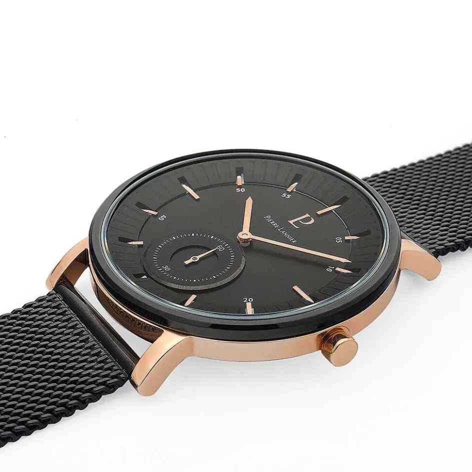 Discount PIERRE LANNIER Montre Woofer Noir cadran noir fond noir bracelet acier noir