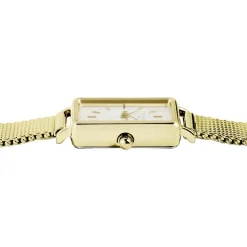 Outlet ROSEFIELD Montre Boxy Xs Blanc cadran doré fond blanc bracelet acier doré