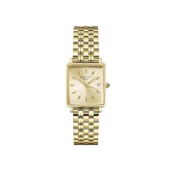 ROSEFIELD Montre Boxy Xs Champagne cadran doré fond champagne bracelet acier doré