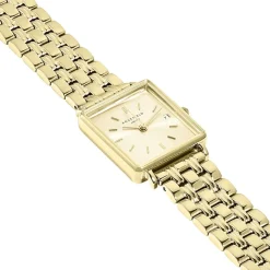 ROSEFIELD Montre Boxy Xs Champagne cadran doré fond champagne bracelet acier doré